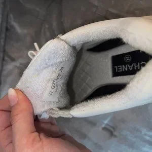 CHANEL | Shoes | Chanel Triple White Low Top Cc Logo Sneaker